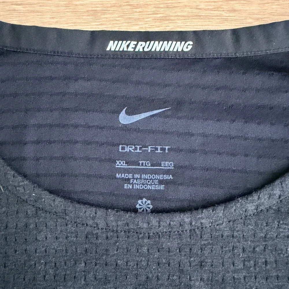 Nike Running Dri-FIT Rise 365 Shirt Mens 2XL Black DD1534-010 Short Sleeve